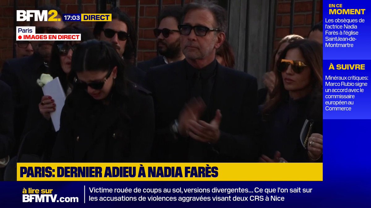 Obsèques de Nadia Farès: l’émotion de l'une des filles de l'actrice au départ du corbillard #BFM2