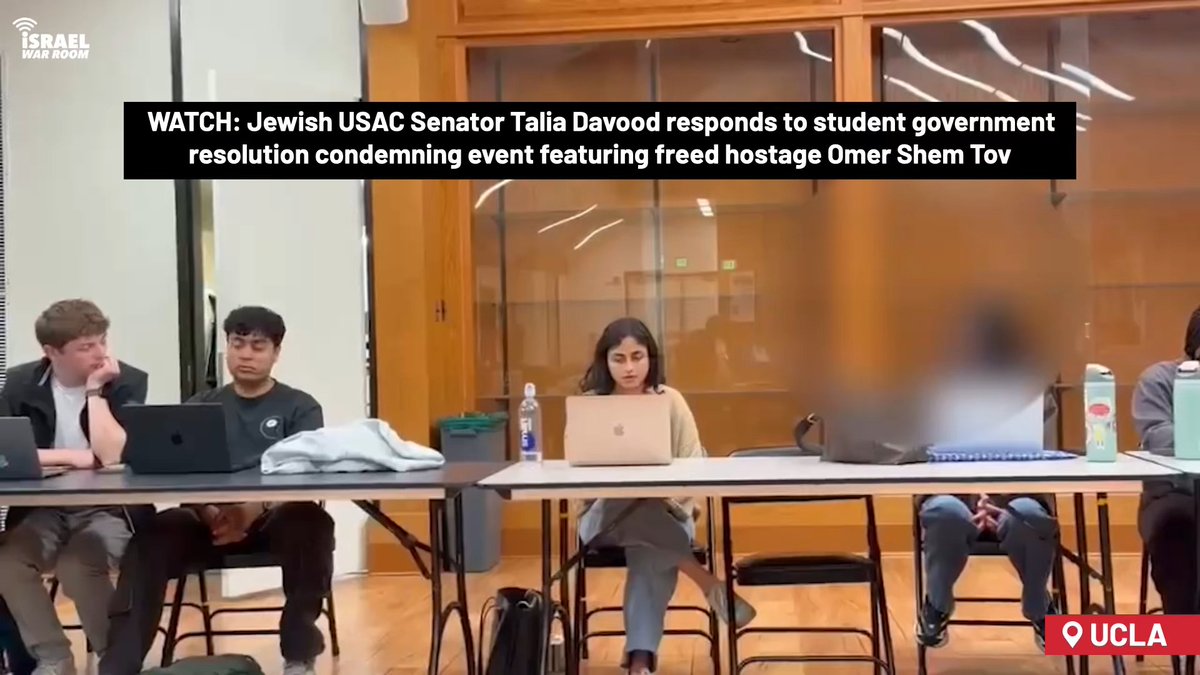 MUST WATCH: After the Undergraduate Students Association Council at UCLA issued a letter condemning an event featuring freed hostage Omer Shem Tov, Jewish USAC senator Talia Davood called out their blatant disrespect, double standard, and tone deafness. At least there's one person with moral clarity in UCLA's student government...