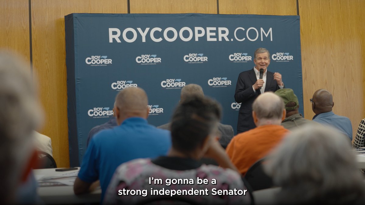 The people of North Carolina will be my sole focus as Senator. Let's go win this thing!