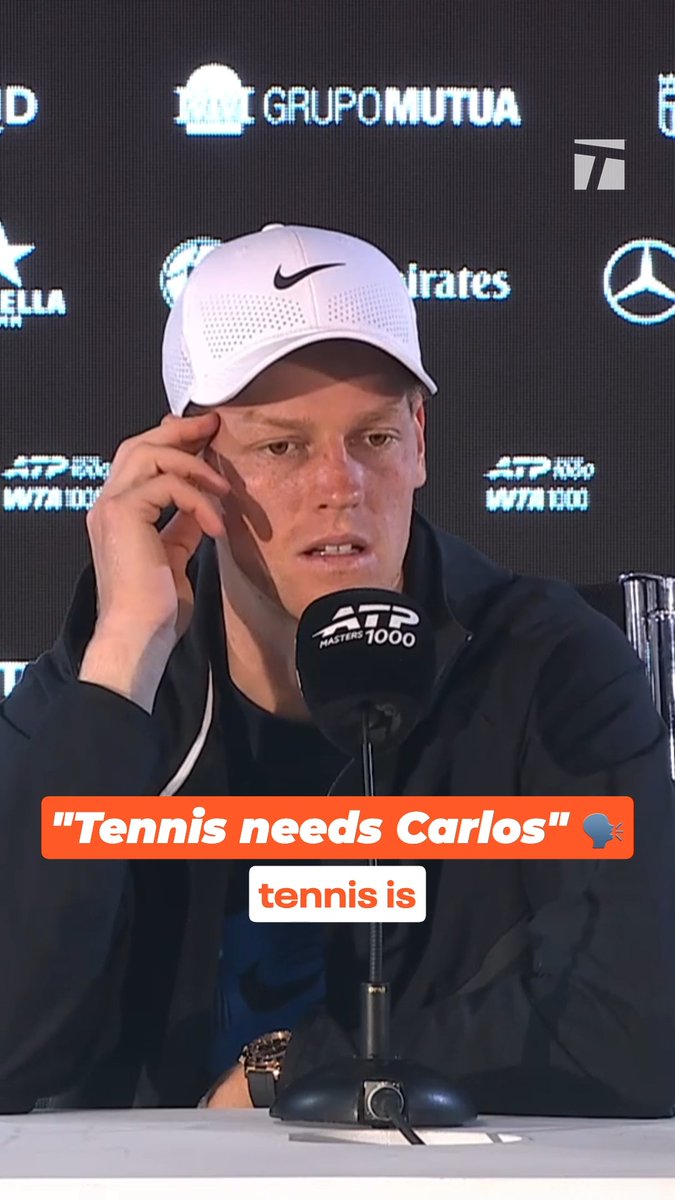 "Tennis needs Carlos" 🥺 Jannik Sinner reacts to Alcaraz missing the rest of clay season ⤵️