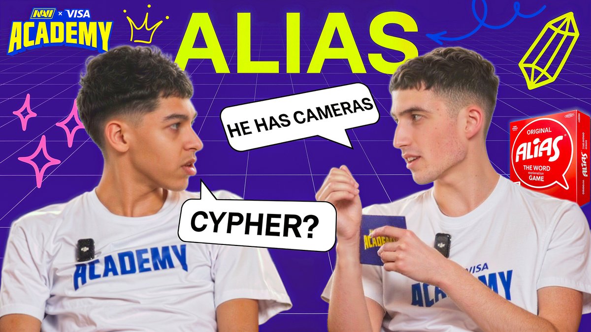 No phones allowed ❌ Come join the NAVI VISA Valorant Academy boys in a game of Alias. Watch the FULL exclusive video here ⬇️