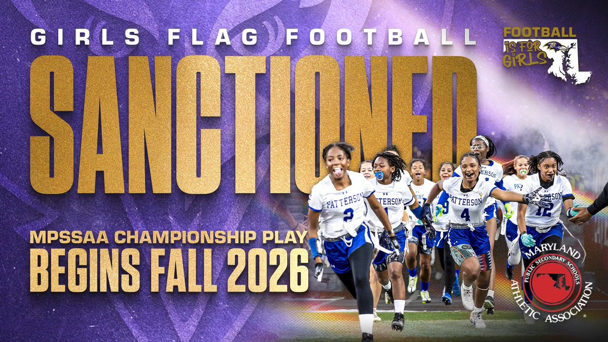 Officially recognized. Officially changing the game. After an MPSSAA vote, girls flag football is now an officially sanctioned varsity high school sport in Maryland. NFL | NFLFlag | Under Armour