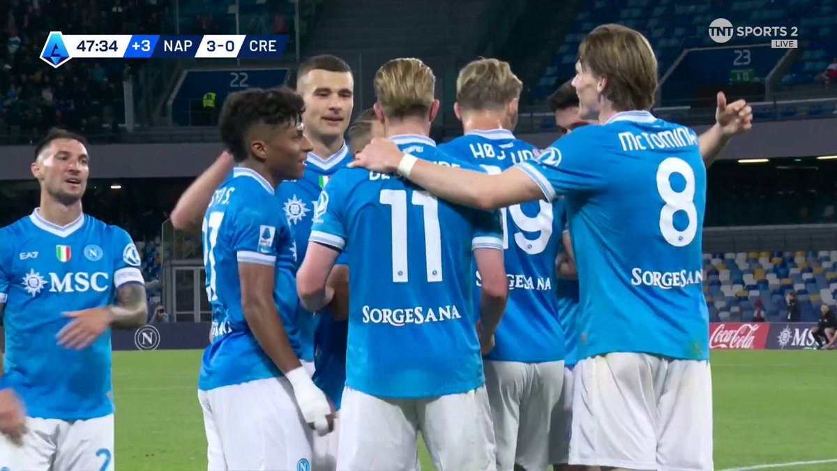 Quickfire double and it's De Bruyne to fire home for Napoli to make it 3 ⚽️ That overhead kick from McTominay to keep the ball alive though 🤩 📺 TNT Sports on HBO Max
