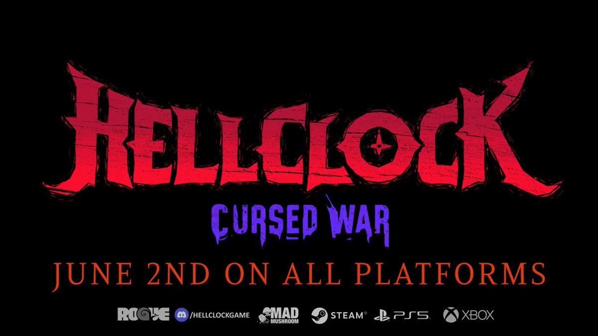 Hell Clock: Cursed War Expansion + Console Launch Date ⚔️ The Cursed War Expansion arrives June 2, 2026, alongside PS5 & Xbox launches! 📜 New Story Act 🌎 10+ new biomes 🔥 New builds & relics 👹 New bosses 🌀 Endless Nightmares endgame The Hell Clock is ticking. 🕚🔥