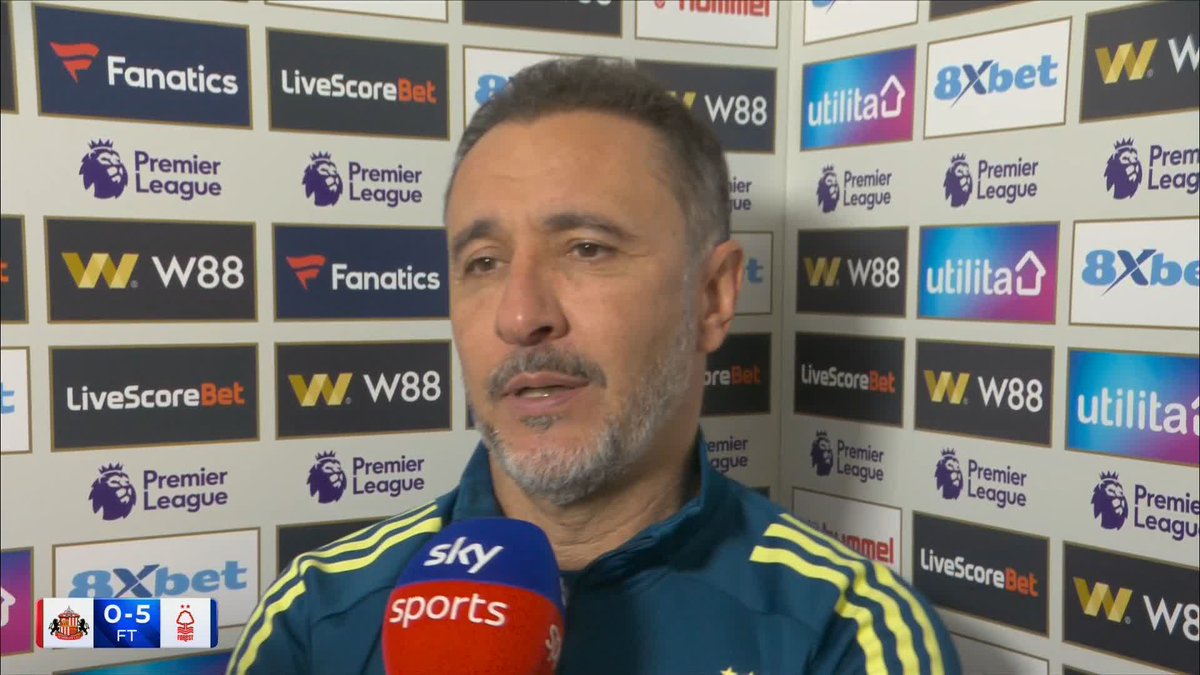 "When we feel, as a family, that someone is suffering, we are there for them." Nottingham Forest boss Vitor Pereira on Elliot Anderson, who scored tonight in Forest's comprehensive win over Sunderland.