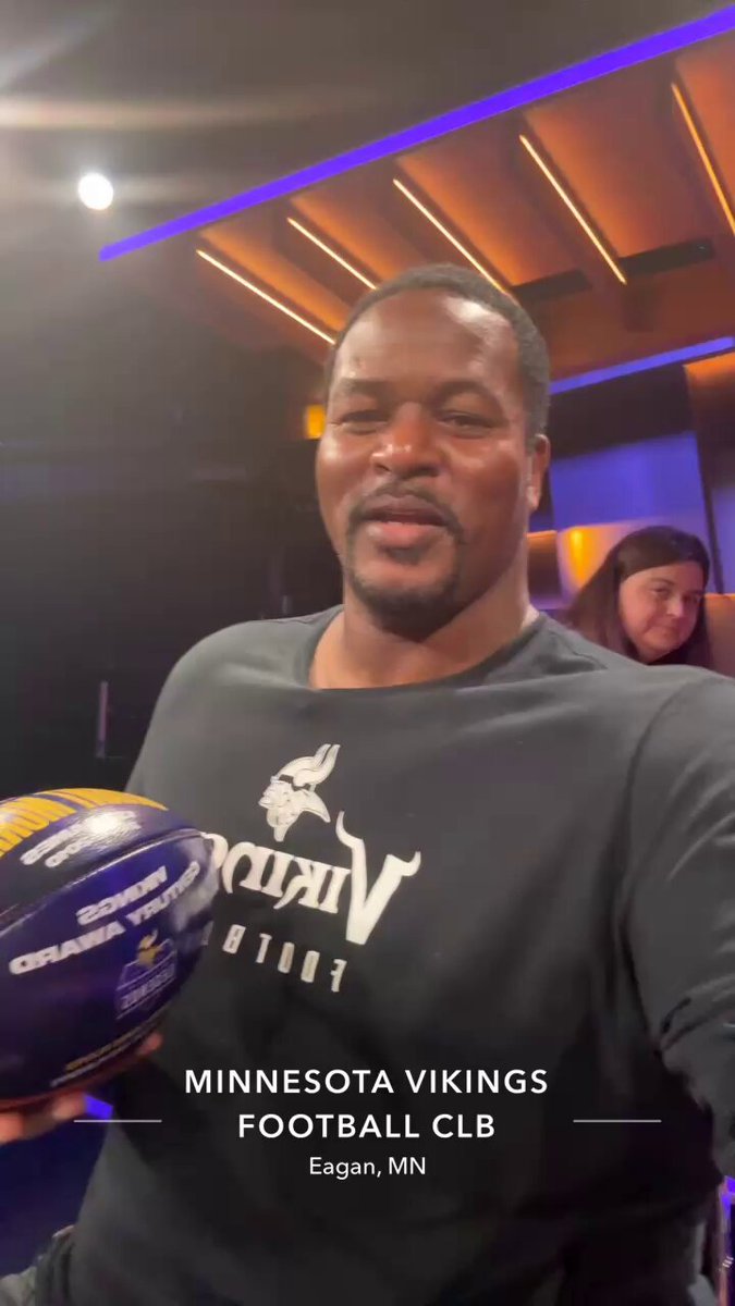Yesterday morning before hosting the Minnesota Vikings draft party 🎉, I went over to the facility to film some content 🎥 — and was surprised with a Game Ball 🏈. For being one of only 102 players in #Vikings history to play in over 100 games for the franchise 💜💛. I’m at #137 games.