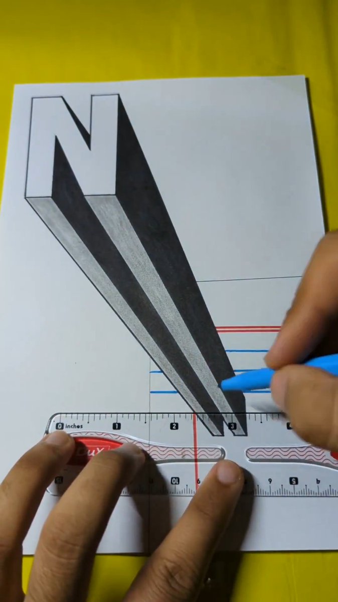 Letter N Illusion Drawing✍🏽🌀 by wilkyartanddraw