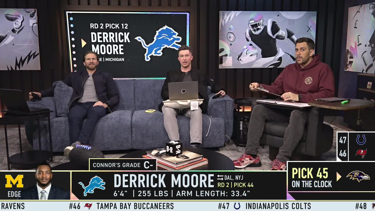 .Trevor Sikkema was shocked the Lions took Derrick Moore at no. 44 🫣