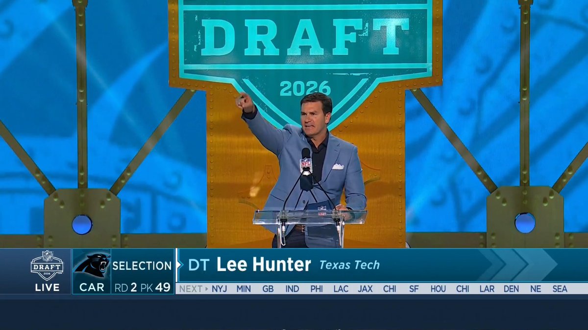 The moment Lee Hunter became a Panther! 2026 #NFLDraft – April 23-25 on NFL Network/ESPN/ABC