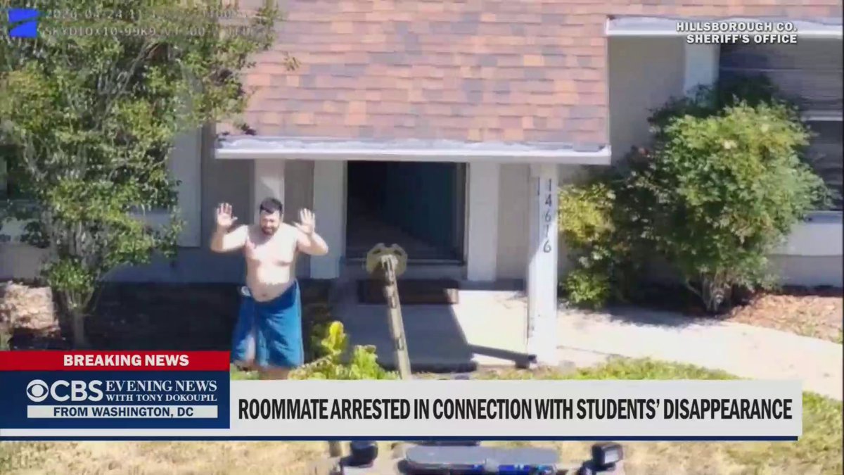 One of the missing University of South Florida doctoral students was found dead, and his roommate has been arrested, local authorities said Friday. @cbenavidestv has the latest.