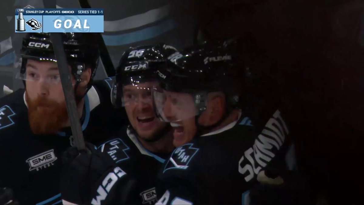 FIRST #STANLEYCUP PLAYOFF GOAL AT HOME FOR THE MAMMOTH! 🦣 🇺🇸: TBS 🇨🇦: Sportsnet & TVA Sports 2