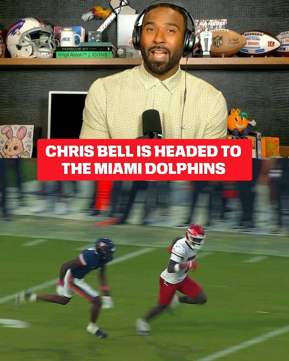 "He reminds me a ton of AJ Brown." 👀 EJ Manuel says the Miami Dolphins got a dynamic playmaker with Louisville Football WR Chris Bell 🍿