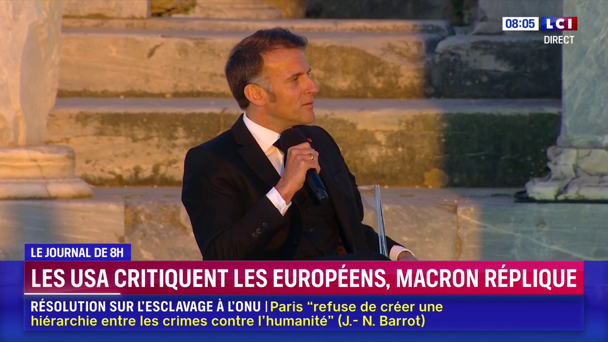 💬"C'est le bon moment pour nous de nous réveiller" : Emmanuel Macron répond aux critiques des États-Unis sur les Européens