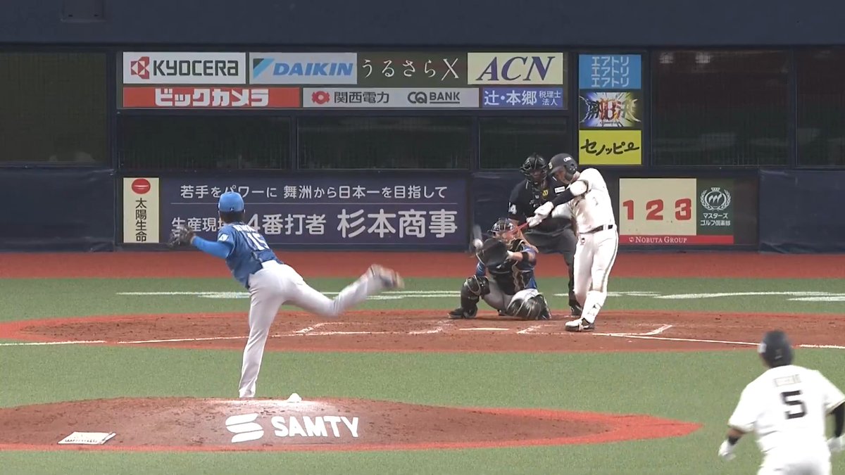 全打点の活躍💪 オリックス 太田椋 選手のフェンス直撃勝ち越し2点タイムリー2ベースヒット👏 👇ライブ配信はこちら
