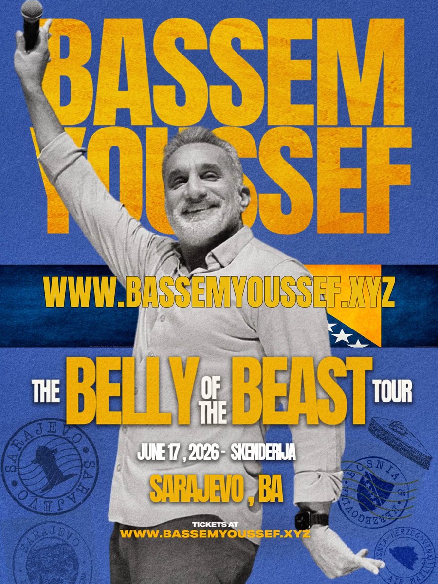 Sarajevo, you sold it out By popular demand, we're adding a second show. June 17 See where I am going next Berlin, Jun 11 Vienna, Jun 12 London, Jun 14 Zagreb, Jun 16 Istanbul, Jun 19 Antwerp, Jun 21 Paris, Jun 22 All Shows in English Tickets on my website