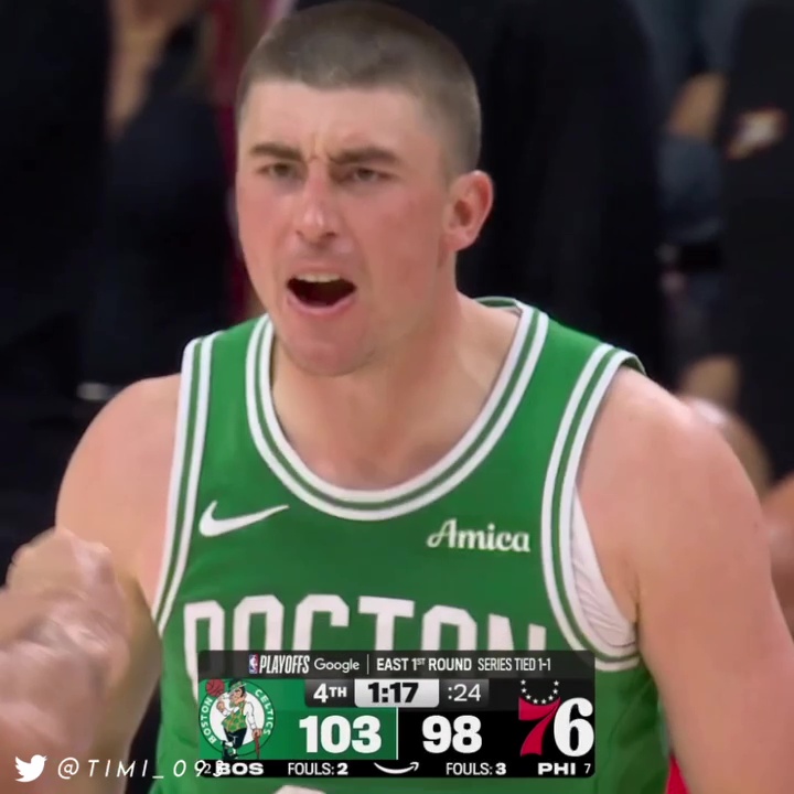 Shout-out to Payton Pritchard ☘️ Hit probably the second-biggest shot of his playoff career last night en route to much-needed 15 points (5-10 on threes) off the bench: