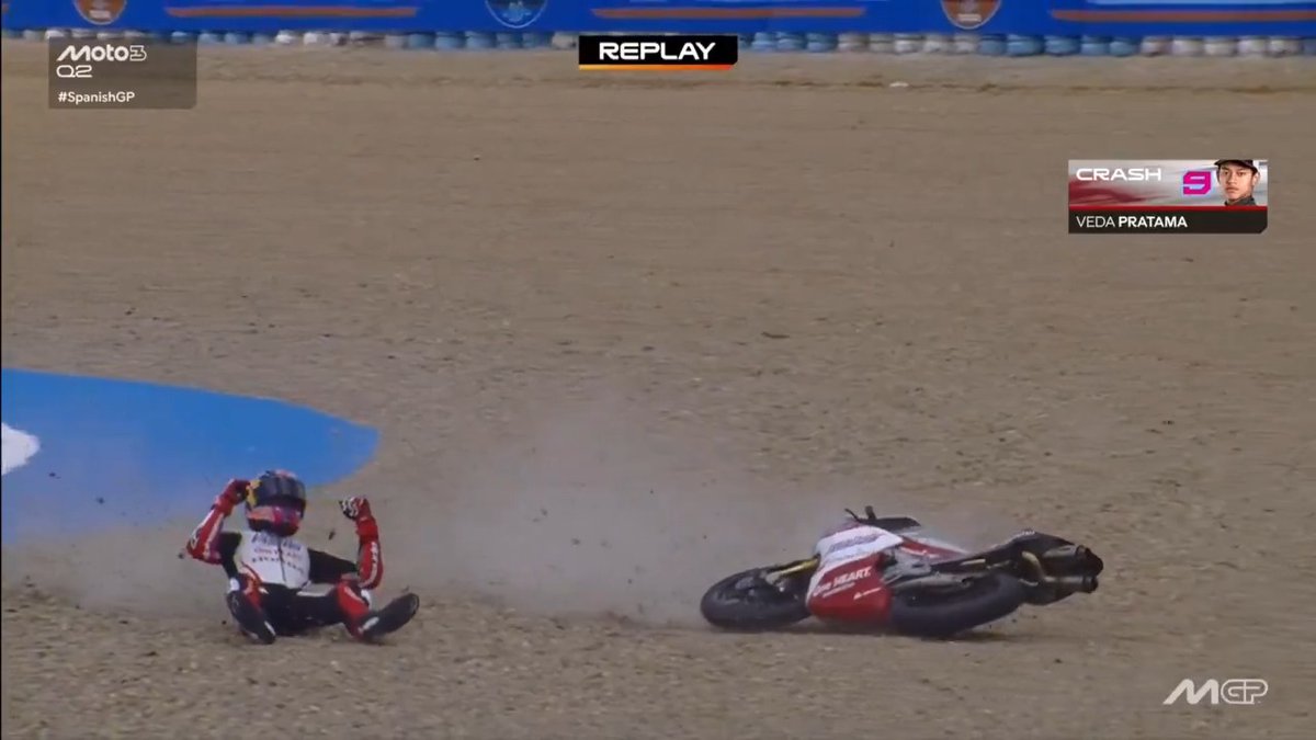 BIG highside for Veda Pratama but thankfully he got up 💥 #SpanishGP 🇪🇸