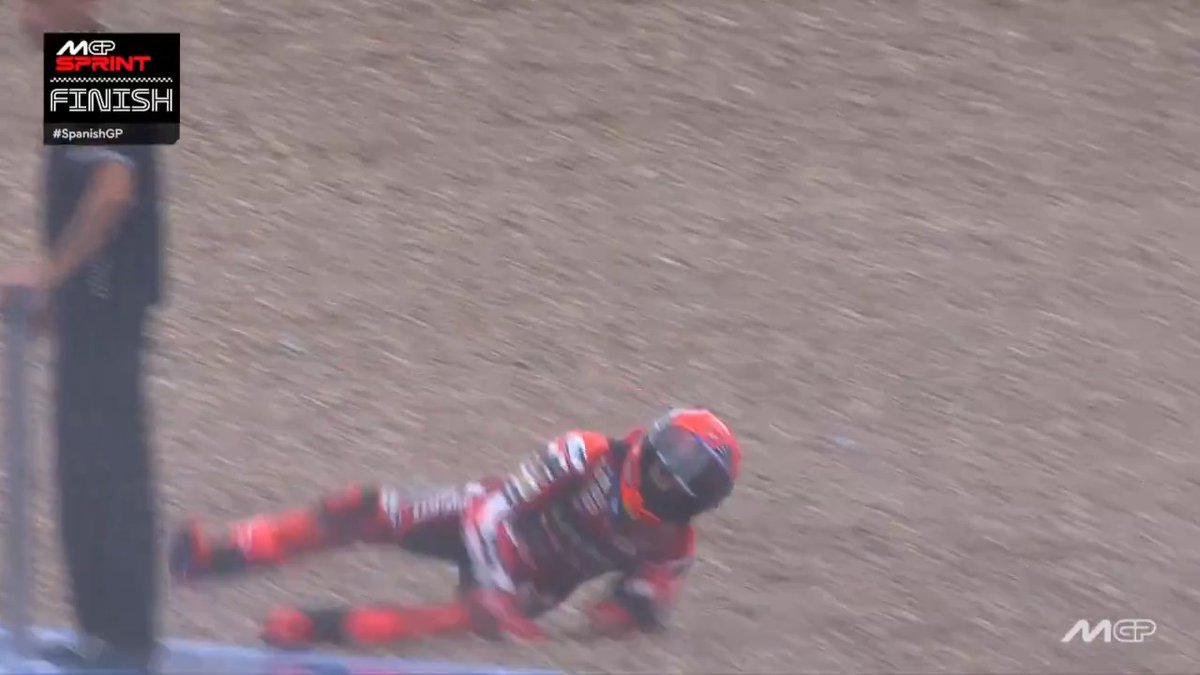 New Marc Márquez celebration unlocked: The last corner crash 😂 #SpanishGP 🇪🇸