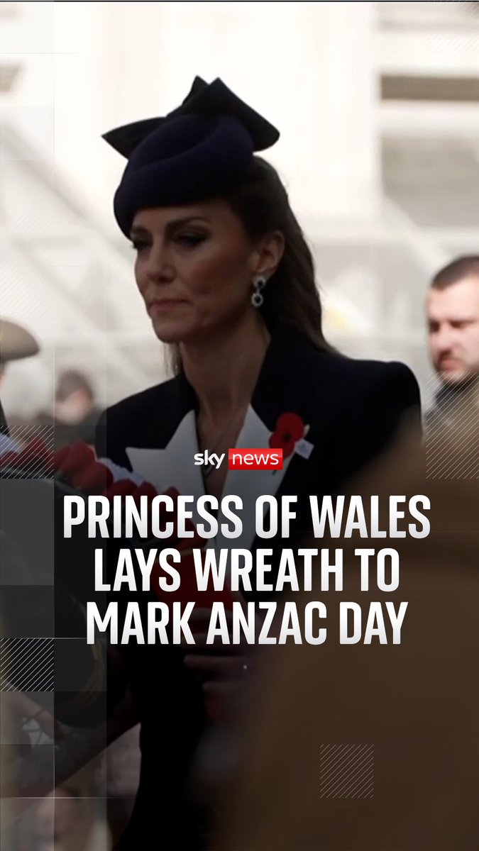 The Princess of Wales has laid a wreath at the Cenotaph to mark Anzac Day, which commemorates all Australians and New Zealanders who died in conflict. Kate will also be attending a service of commemoration and thanksgiving at Westminster Abbey