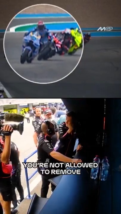 "You're not allowed to remove tear-offs on the grid, right?" 📻 Aprilia were not impressed about that start on their team radio 😠 #SpanishGP 🇪🇸