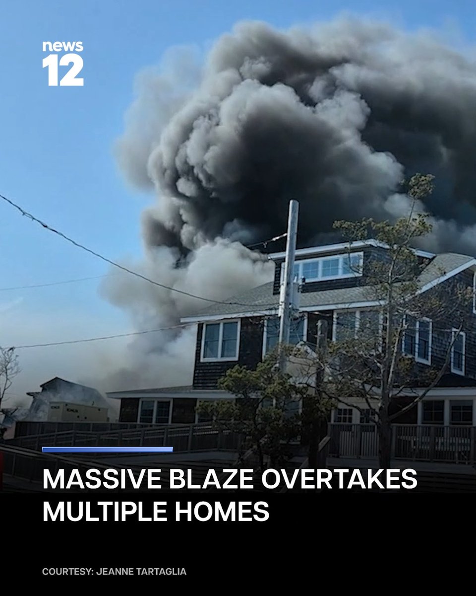 HOMES DESTROYED: A blaze engulfed several homes on Fire Island. Officials say several police officers were hospitalized for smoke inhalation. #News12 #LongIsland #Fire #Firefighters #EmergencyResponders