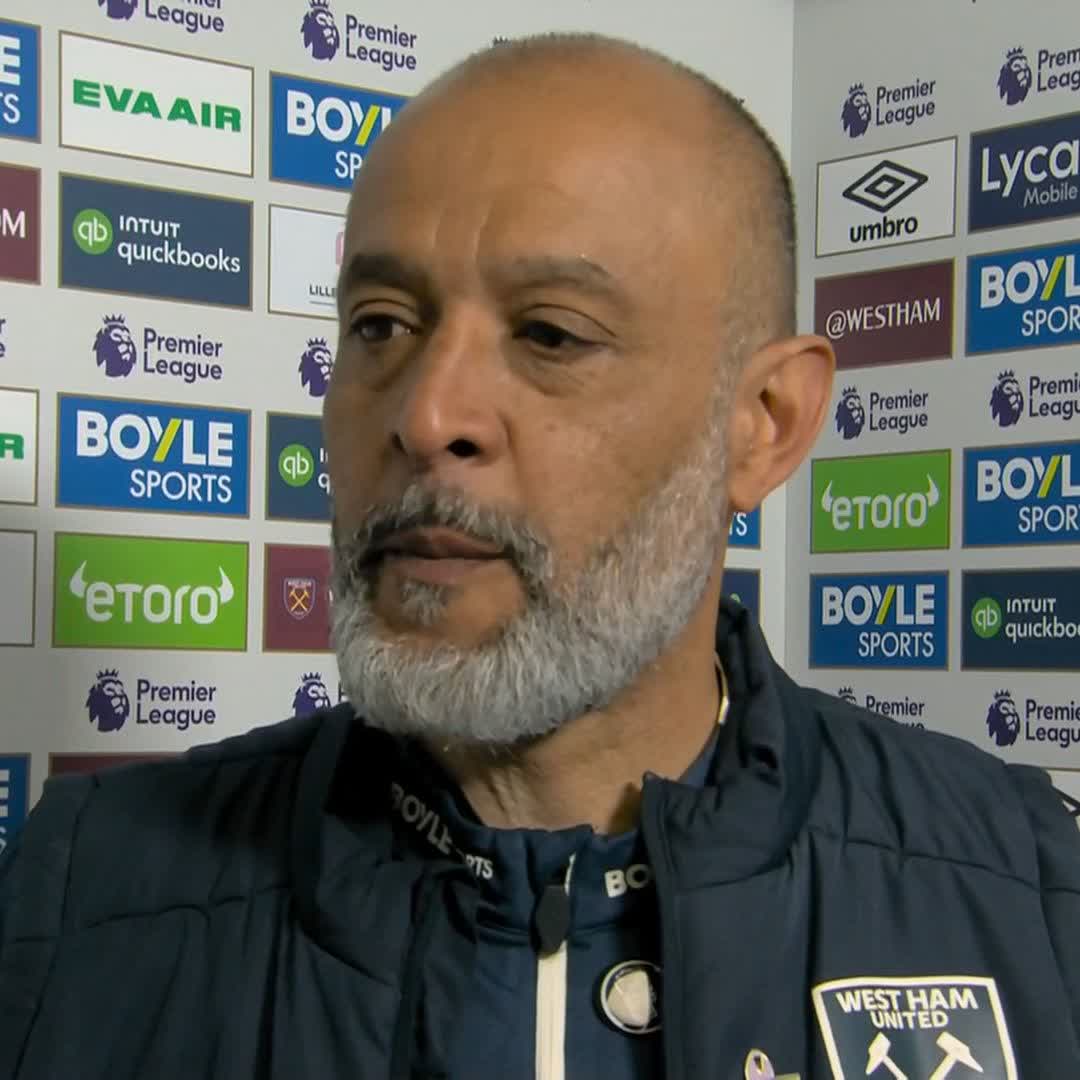 "We are delighted" ⚒️ Nuno Espirito Santo praises "crucial" Callum Wilson following a dramatic 2-1 win over Everton to keep West Ham out of the relegation zone.