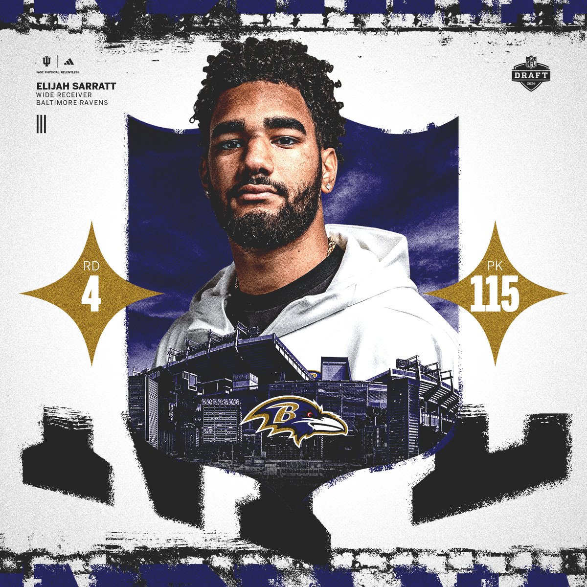 An always-open receiver heads to the Ravens. #ProIU | 📺 2026 #NFLDraft – April 23-25 on NFL Network/ESPN/ABC.