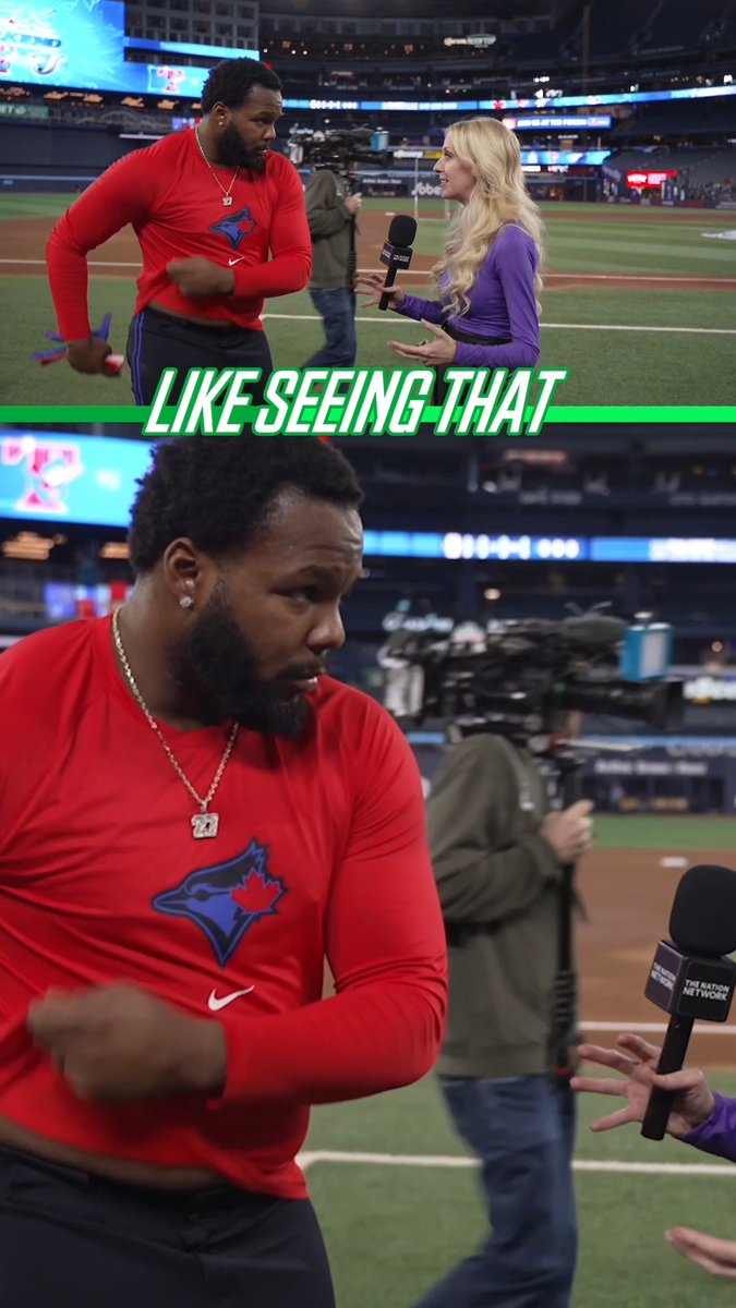 “It’s way different when 50,000 people are watching you” 😅 Vladimir Guerrero Jr. on shooting at a Toronto Raptors game, while Ernie Clement shows love to Jamal Shead 👀 #Raptors #BlueJays