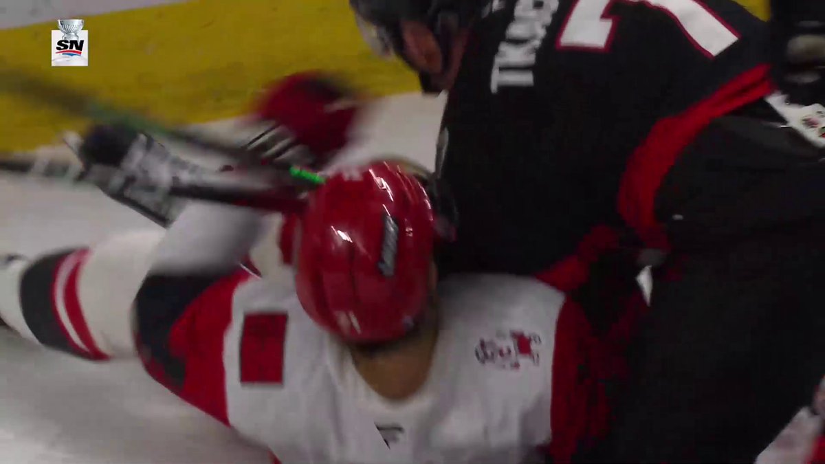 BRADY TKACHUK WITH A MASSIVE HIT ON TAYLOR HALL 💥 #StanleyCup 🇺🇸: NHLonTNT (TBS) 🇨🇦: Sportsnet &amp; TVA Sports