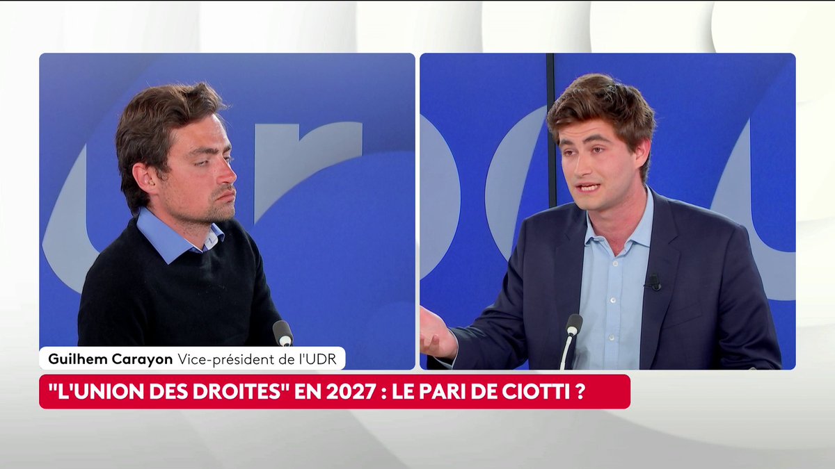 🔴🎙️ "Le RN de Jordan Bardella n'a absolument rien à voir avec le FN de Jean-Marie Le Pen. (...) La droite populaire, elle est au RN ou à l'UDR", estime Guilhem Carayon, vice-président délégué de l'UDR. #LePourEtLeContre #canal16