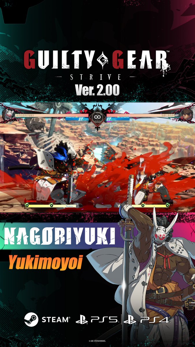 GUILTY GEAR -STRIVE- Ver.2.00 Highlight ✨ Nagoriyuki gets a new move: Yukimoyoi 🩸 A long-range low that helps manage the Blood Gauge—locking it at Level 3 for a short time ⏳. He now gains more Blood on blocked HS attacks, but Blood Rage is riskier than ever ⚠️. Use Yukimoyoi to delay Blood Rage, set up big plays, and cash in later—if you read the situation right 💥 #GGST