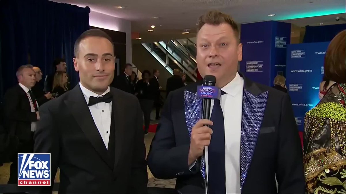 Jimmy Failla bumps into Johnny Belisario on the red carpet ahead of President Trump's big speech! Tune in to Fox News Saturday Night w/ Jimmy Failla at 9 PM ET for Jimmy Failla's coverage of the White House Correspondents' Dinner.