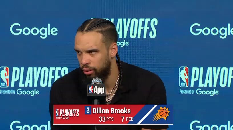 "He's efficient, and I got him Game 4.” — Dillon Brooks on SGA dropping 42 (h/t Oh No He Didn't)