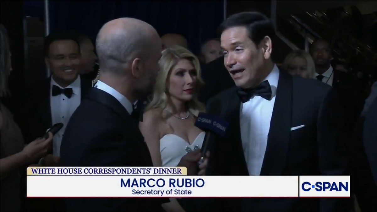 Secretary of State Marco Rubio (Secretary Marco Rubio) speaks to C-SPAN on #WHCA Dinner Red Carpet.