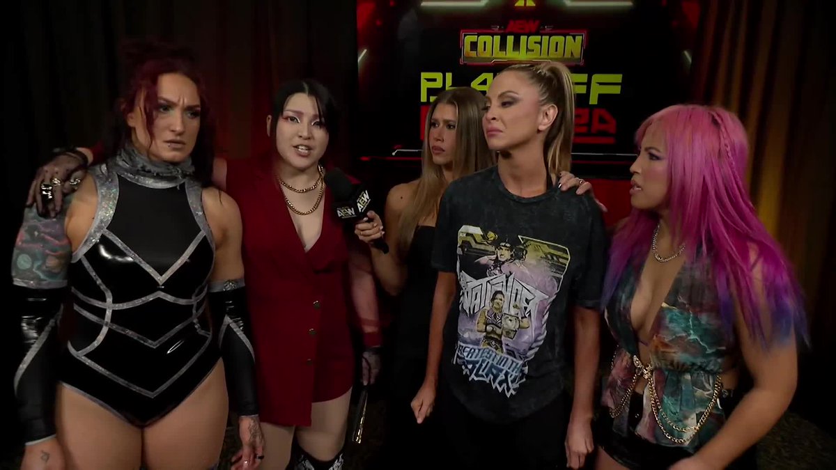 No common ground could be found! Kris Statlander and HIKARU SHIDA 志田 光 have their sights on the #AEW Women’s World Tag Team Titles, while Harley Cameron and Mina Shirakawa♡白川未奈 aren’t leaving without answers! Watch #AEWCollision on TNT & HBO Max