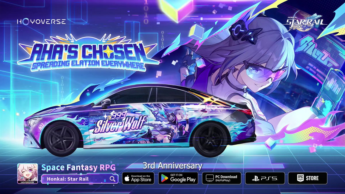 Honkai: Star Rail's Three-Year Anniversary Commemorative Event Today marks the 3rd anniversary of our trailblazing expedition 💫 Follow this account & Quote RT with the hashtag #Happy3YrsWithHSR to enter! 20 lucky players will be selected to win 1,000 Stellar Jades ✨ Share your blessings and memories to boost your chances of winning! 🎉 Ends Today at 23:59 (UTC+8) #Happy3YrsWithHSR ▼ View Detailed Event Rules: #HonkaiStarRail