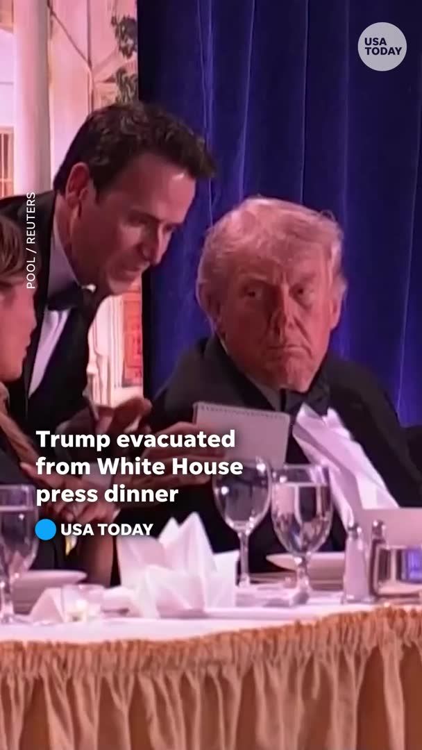 President Donald Trump and first lady Melania Trump were evacuated out of the White House Correspondents’ Association Dinner minutes after it began, as attendees took cover on the floor. USA TODAY reporters inside the ballroom at the Washington Hilton hotel say they heard loud bangs and chants of "USA." Members of the press in attendance dropped to the floor.