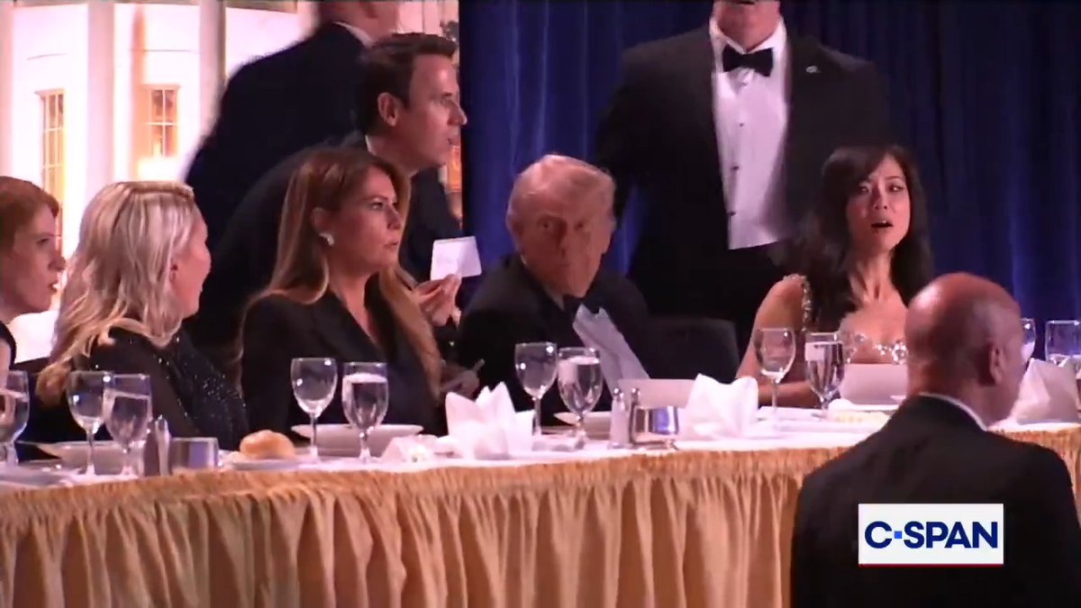 Loud Bangs and President Trump Evacuated "Stay down!" Loud bangs are heard and President Trump and others are evacuated from White House Correspondents' Association Dinner. Watch LIVE --> #WHCD #WHCA #NerdProm