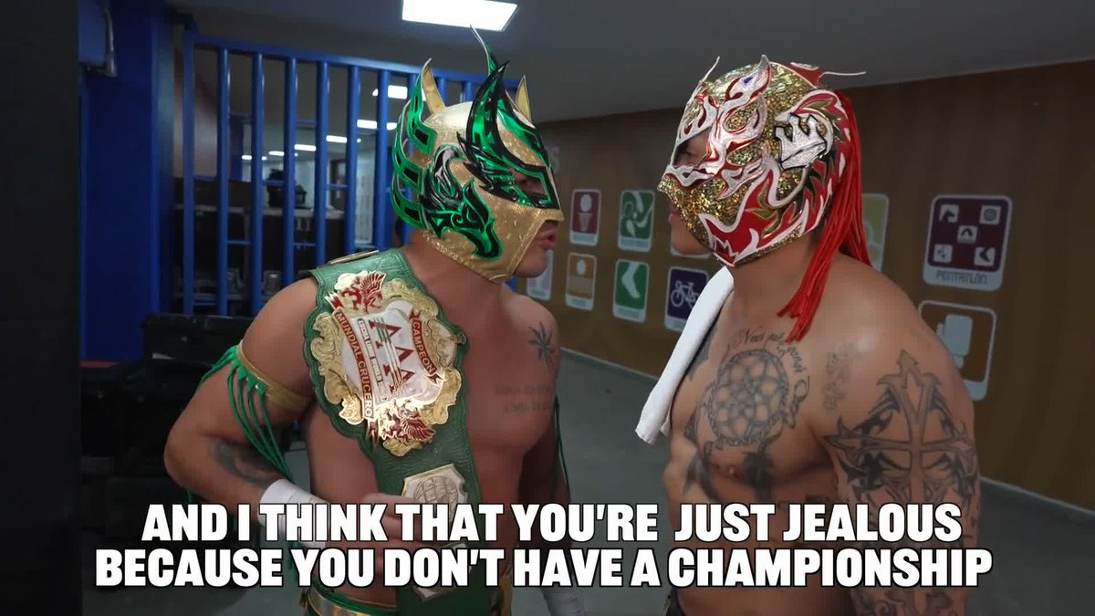 Laredo Kid to Rey Fenix on WWE AAA tonight: "I think that you're just jealous because you don't have a championship like your brother." 👀👀
