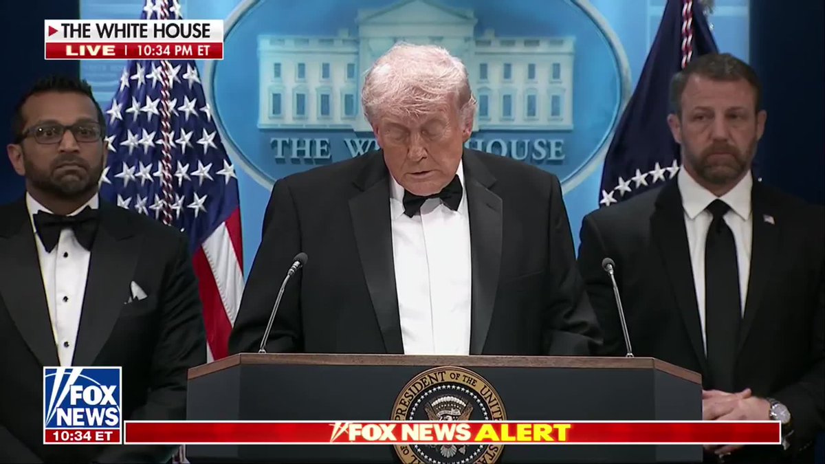 PRESIDENT TRUMP: "One officer was shot, but saved by the fact that he was wearing a obviously a very good bulletproof vest." "He was shot from very close distance with a very powerful gun, and the vest did the job." "I just spoke to the officer and he's doing great."