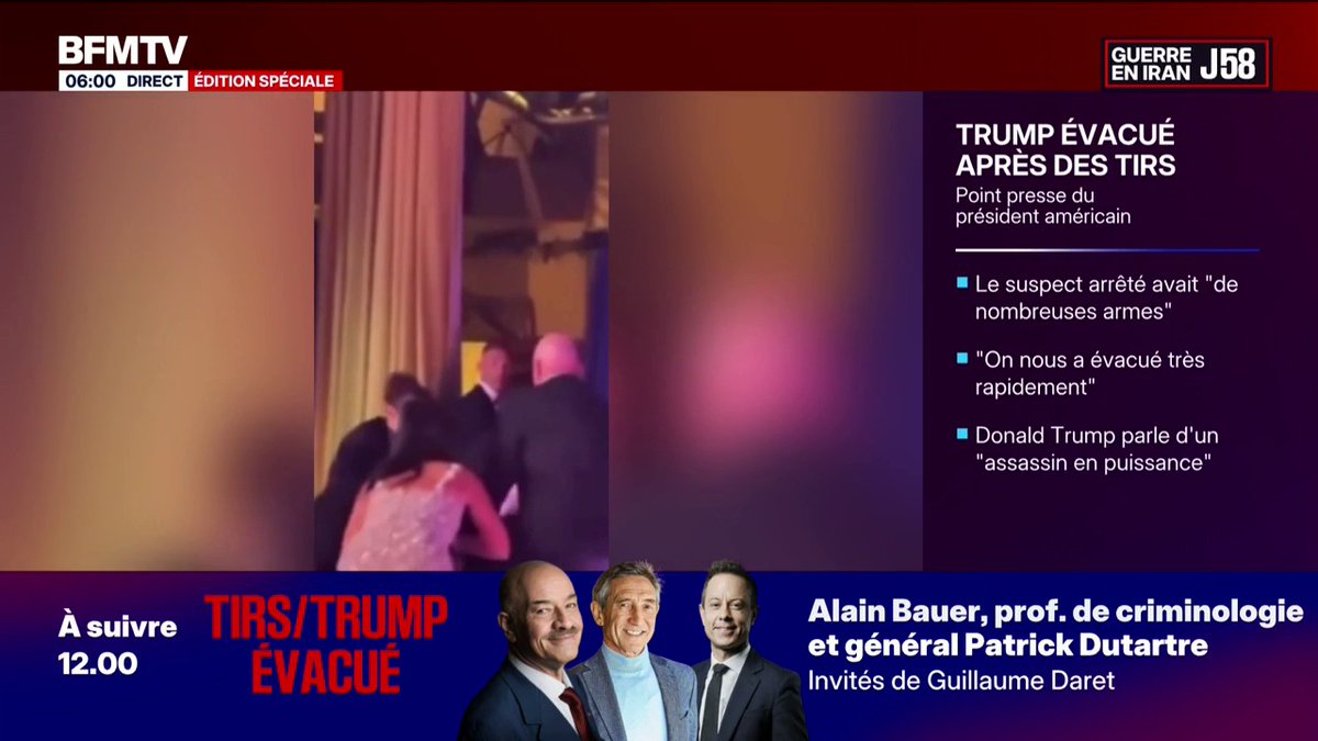 🔴 États-Unis: Donald Trump évacué après des tirs au dîner des correspondants de la Maison Blanche