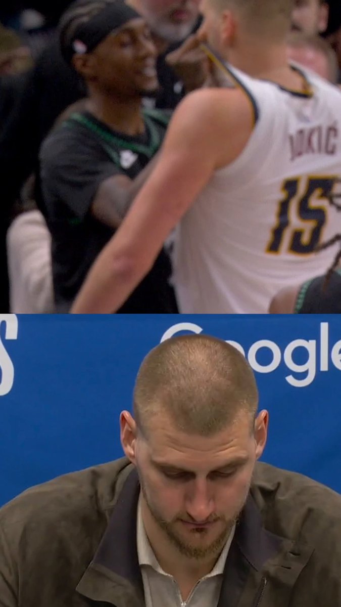 "Because he scored when everybody stopped playing." Nikola Jokic says he doesn't regret his reaction to Jaden McDaniels' layup at the end of Game 4.
