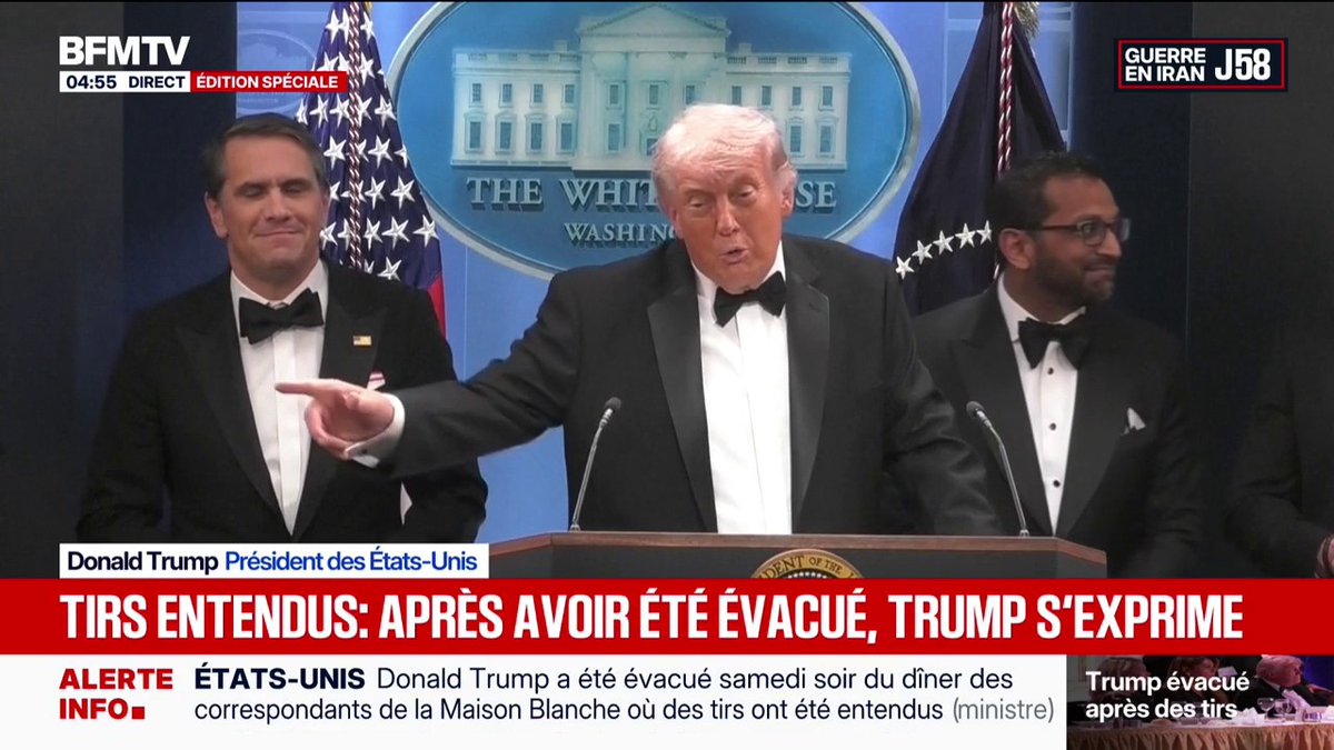 Tirs au dîner des correspondants de la Maison Blanche: "Cette profession est dangereuse", affirme Donald Trump