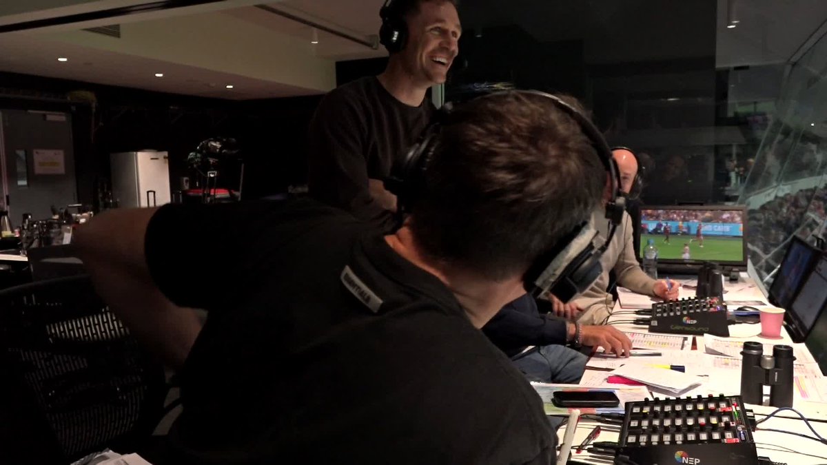 Alister: "You retired too early Joel." Joel: "I got sacked Al." 😂 #AFLLionsCrows