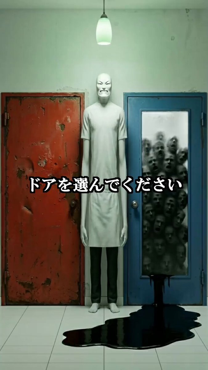 赤🟥か青🟦の扉を選べ。 選んだ扉で100時間過ごさなくてはならない。