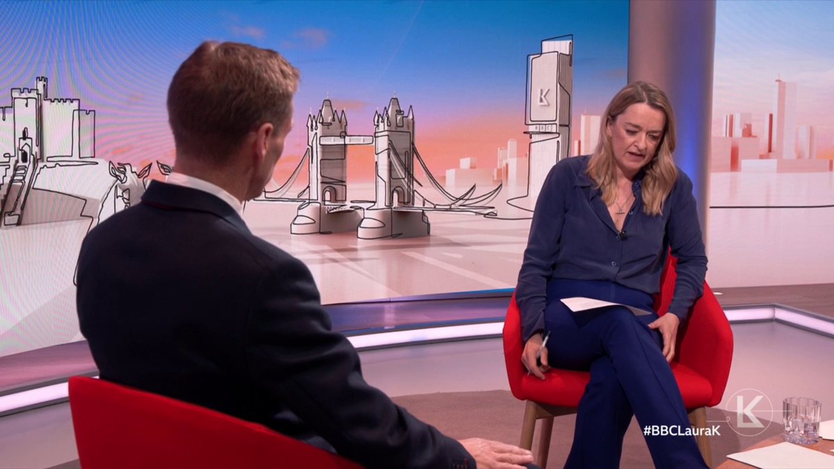 “They should urgently review [the King’s security]” Shadow home secretary Chris Philp discusses the King's state visit and says that British sovereignty over the Falklands “would be a reasonable point for the King to raise" with Donald Trump #BBCLauraK