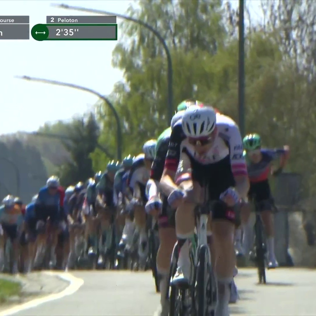 Le point sur la course à 155 kilomètres de l'arrivée : UAE et Pogacar roulent pour revenir sur Evenepoel, et demandent à être aidés par l'équipe de Seixas #LBL