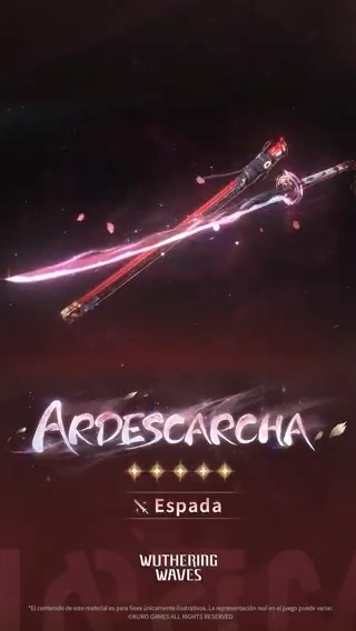Nueva arma de 5 estrellas «Ardescarcha» llegará próximamente Desde el lanzamiento de la versión 3.3 - 21/05/2026 09:59 (hora del servidor), las probabilidades de invocar el arma de 5 estrellas «Ardescarcha» estarán temporalmente aumentadas. ¡El 2.º aniversario de Wuthering Waves y la Versión 3.3 «Reverberaciones de las profundidades galácticas» se lanzarán el 30 de abril! #WutheringWaves #WutheringWavesES #WuWa2Years #WuWa2ndAnniv