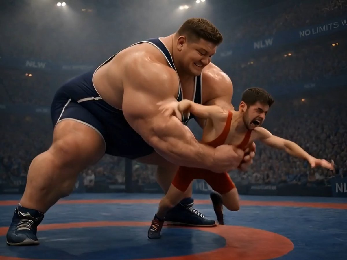 The juiced-up roid bull has blasted insane megadoses of gear up his ass. His muscle mass has tripled, sex drive exploded through the roof, cock rock hard and leaking nonstop. Wrestling isn’t a sport for him anymore; it’s an endless chance to brutally crush-rape scrawniest runts.