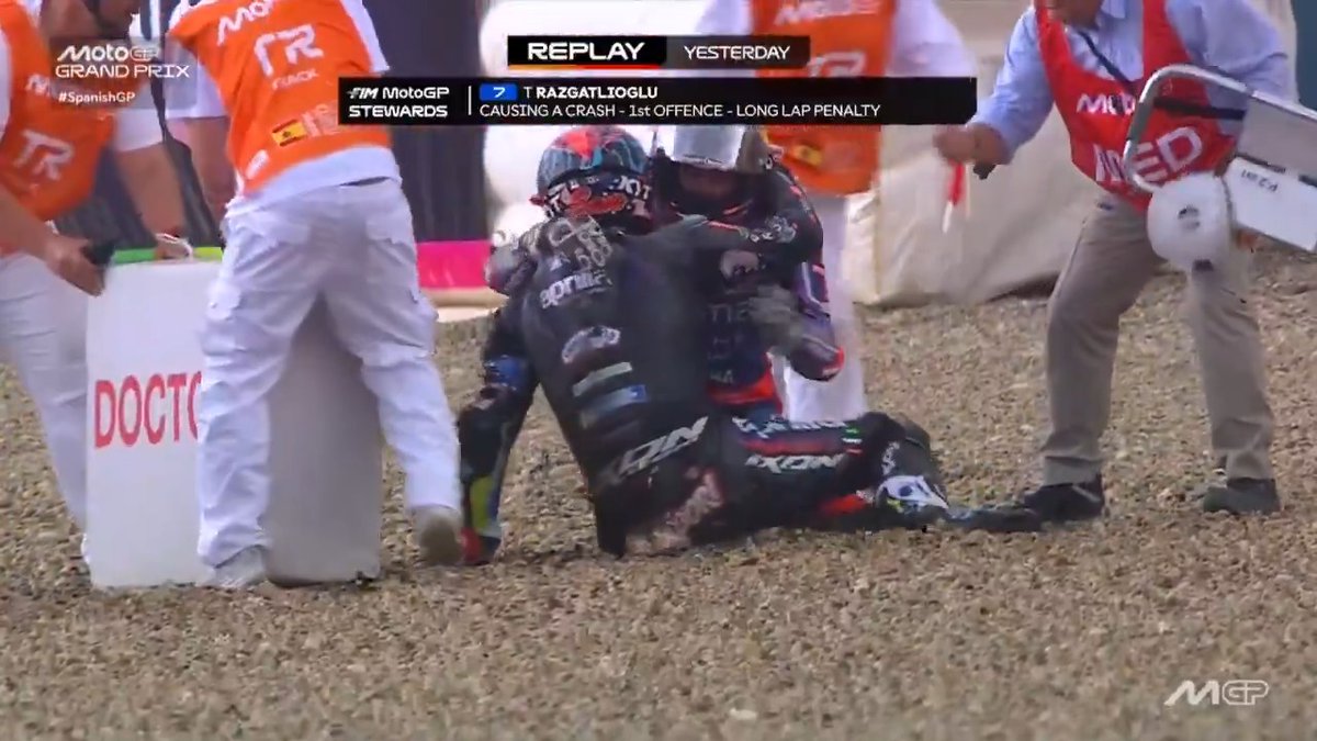 Lovely to see this hug between Toprak Razgatlıoğlu and Lorenzo Savadori when yesterday's crash happened 🫂 #SpanishGP 🇪🇸